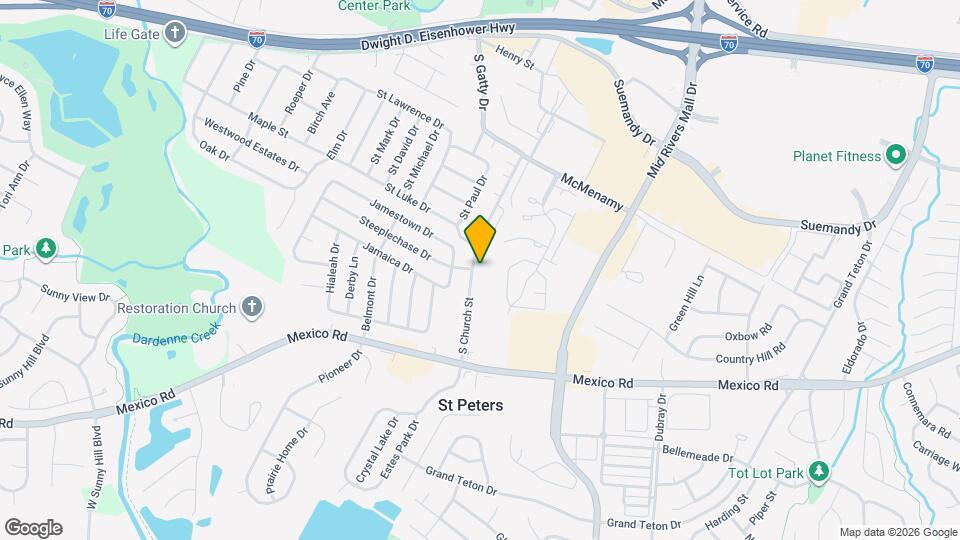 406 S Church St Map and Location Details