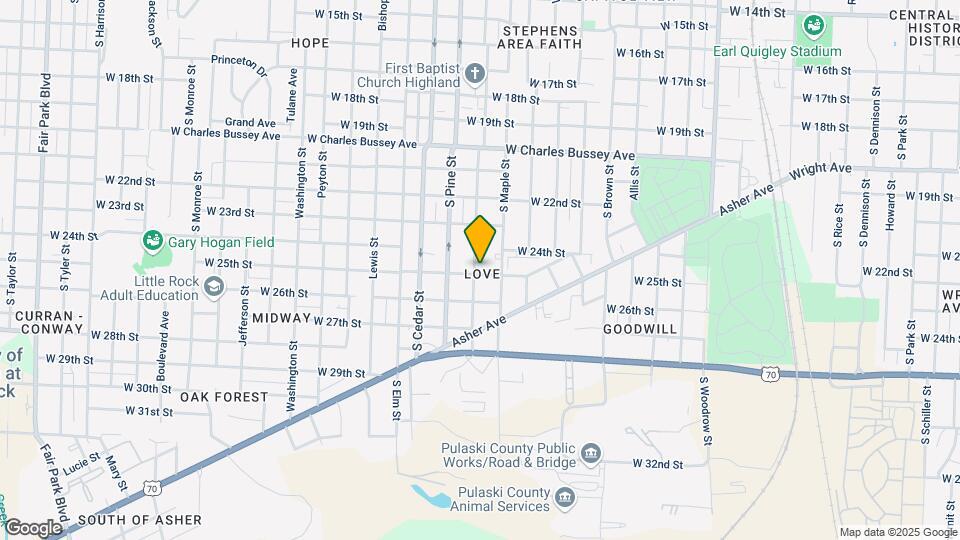 2421 S Oak St Map and Location Details