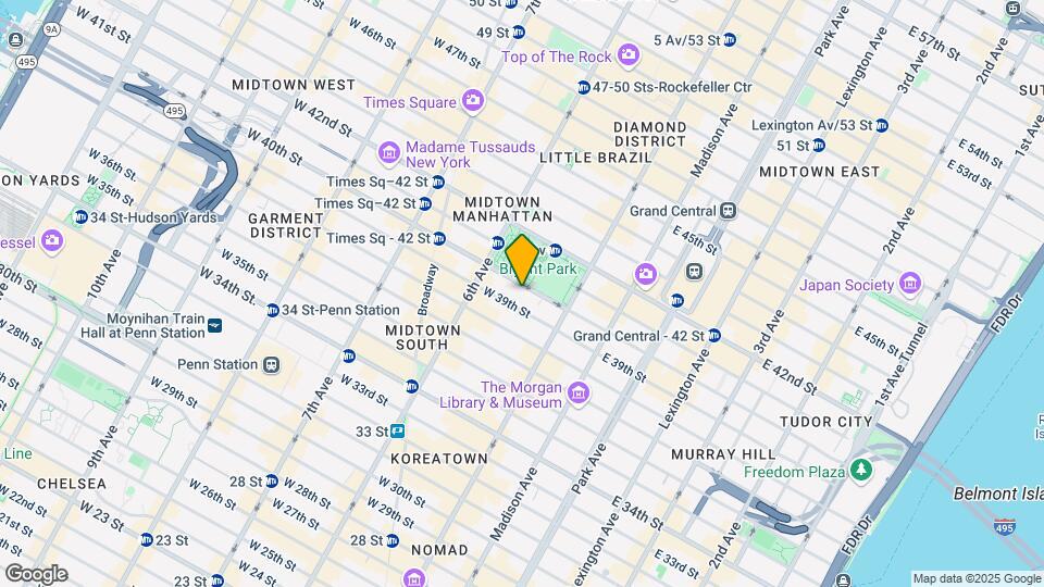 36 W 40th St Map and Location Details