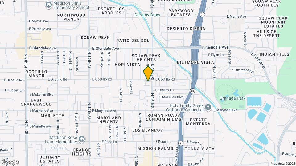 1555 E Ocotillo Rd Map and Location Details