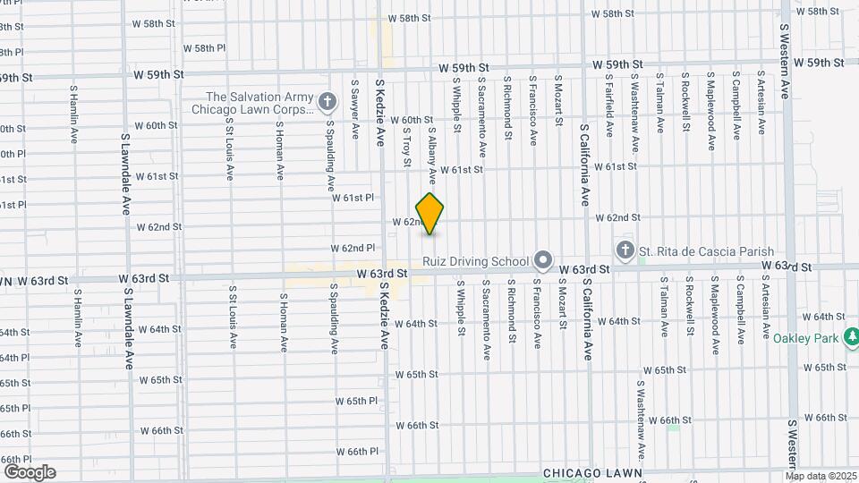 6222 S Albany Ave, Unit Garden Unit Mapa y Detalles de la Ubicación