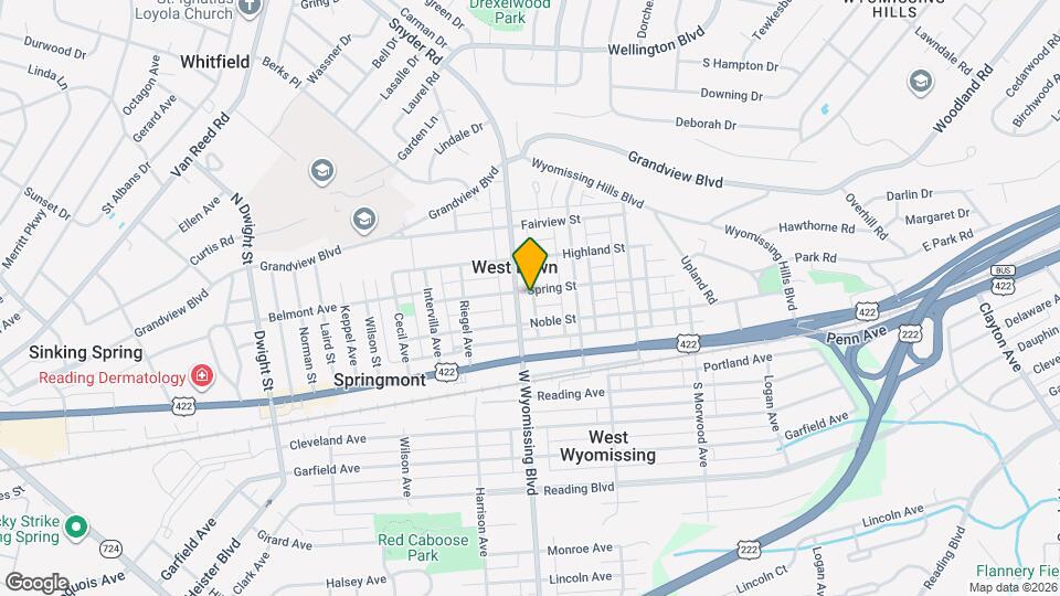 1334 W Wyomissing Blvd Map and Location Details