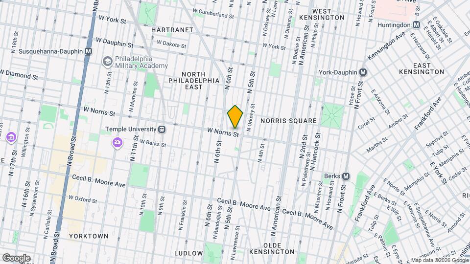 521 W Norris St, Unit Townhouse Map and Location Details