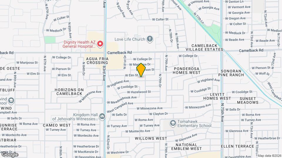 8012 W Highland Ave Mapa y Detalles de la Ubicación