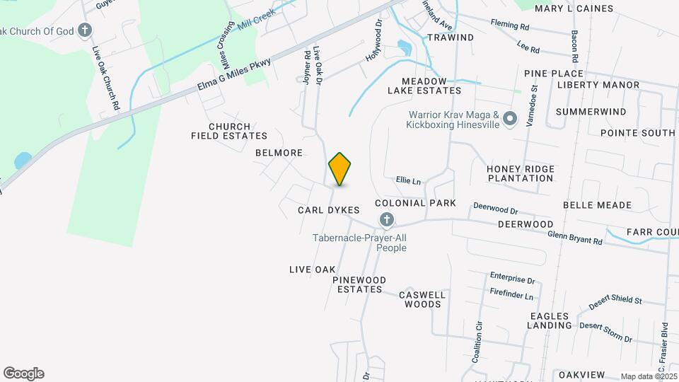 1040 Live Oak Dr Map and Location Details