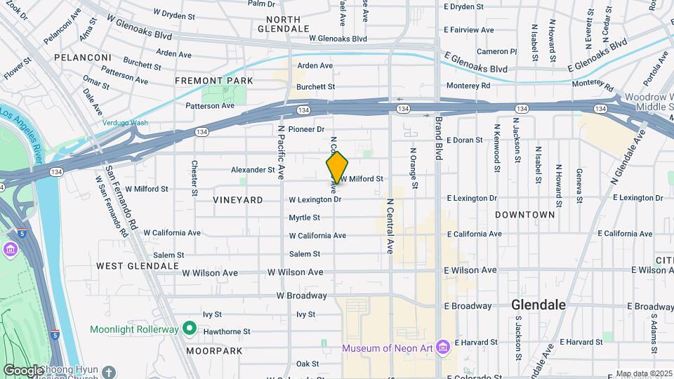 414 N Columbus Ave Map and Location Details