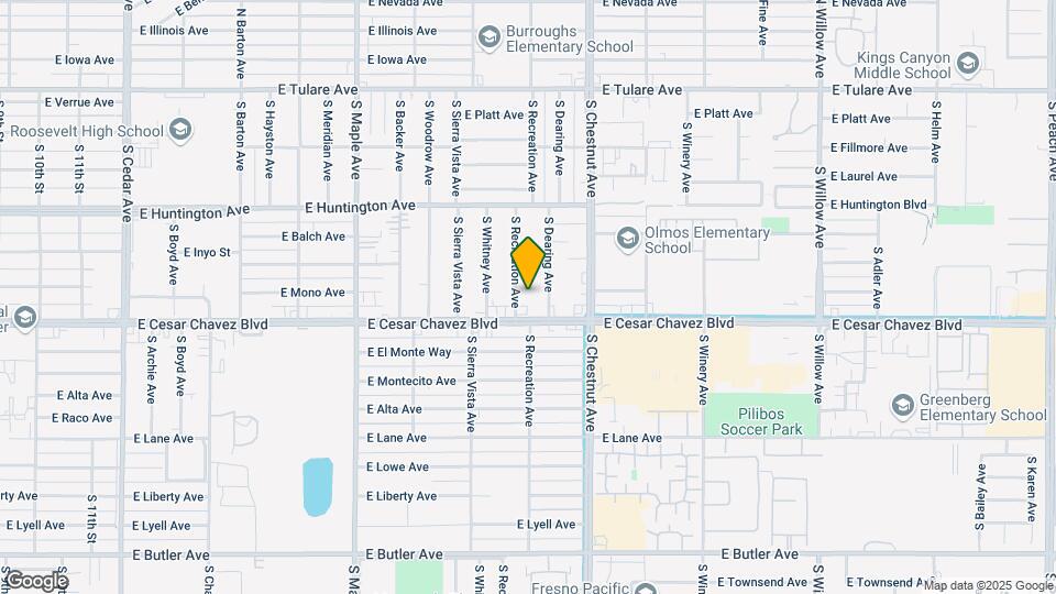 629 S Recreation Ave Map and Location Details