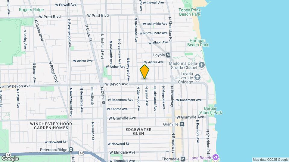 1334 W Devon Ave Mapa y Detalles de la Ubicación