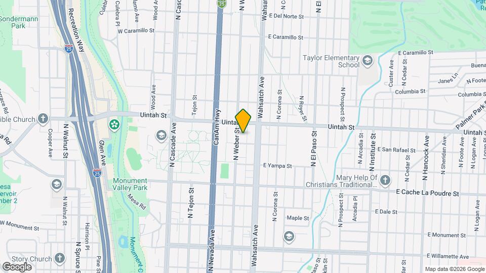 1109 N Weber St Map and Location Details