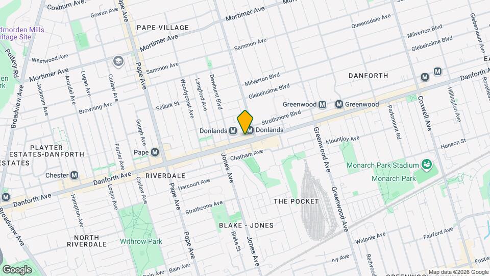 954 Danforth Ave Map and Location Details