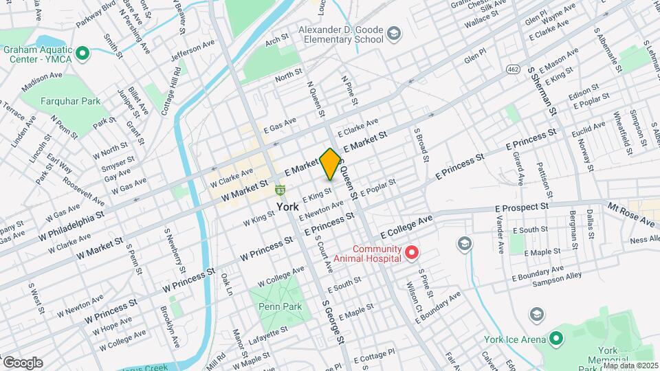 125 E King St Map and Location Details