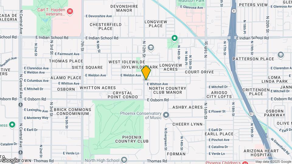 3601 N 12th St Map and Location Details