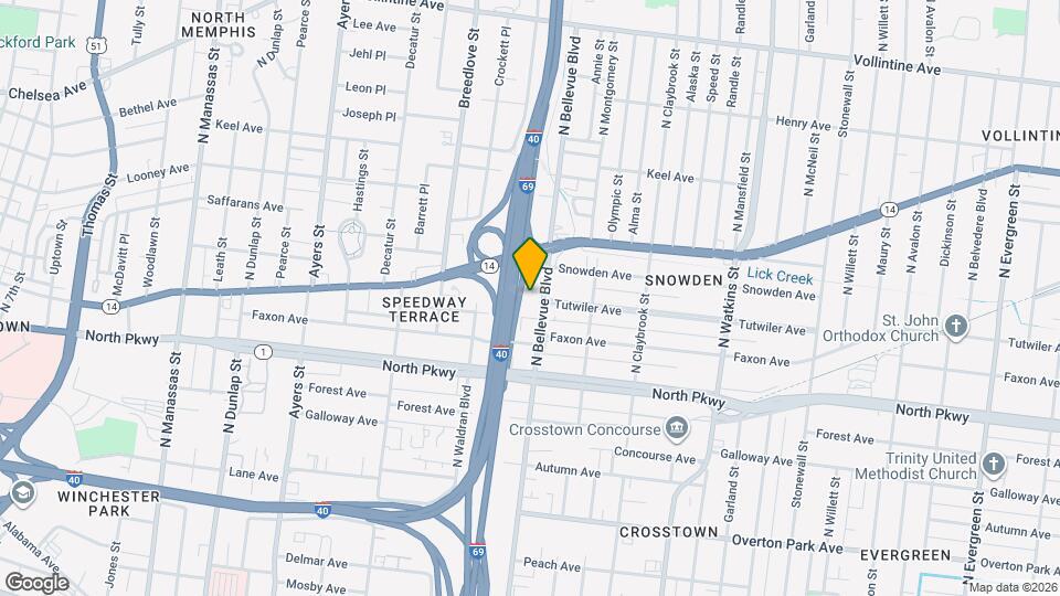 1169 Tutwiler Ave Map and Location Details