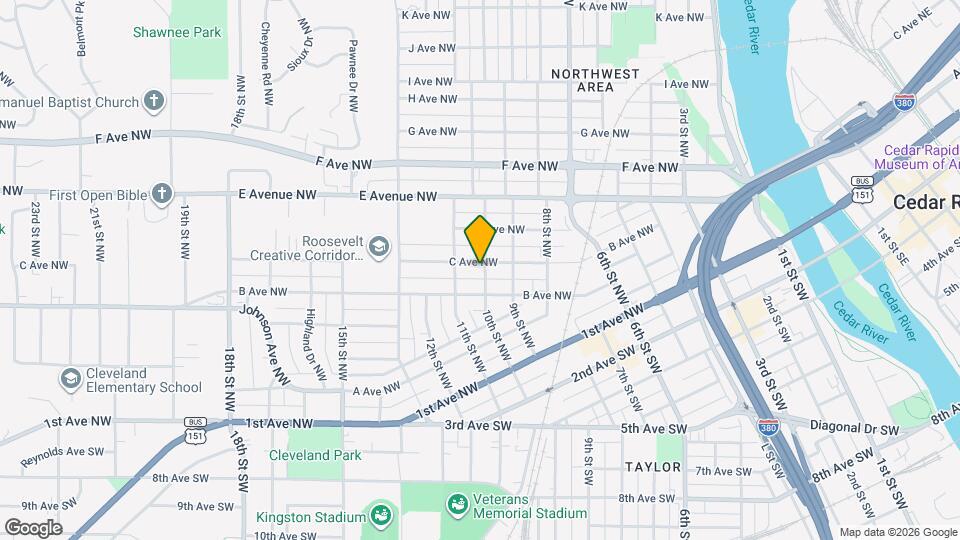 1001 C Ave NW Map and Location Details