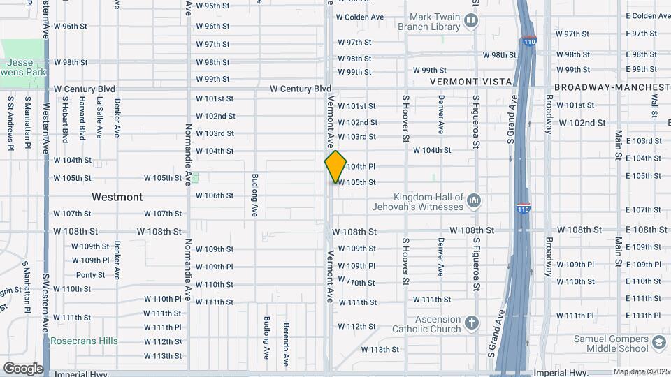 10500 S Vermont Ave Map and Location Details