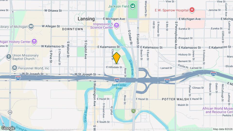 317 E Hillsdale St Map and Location Details