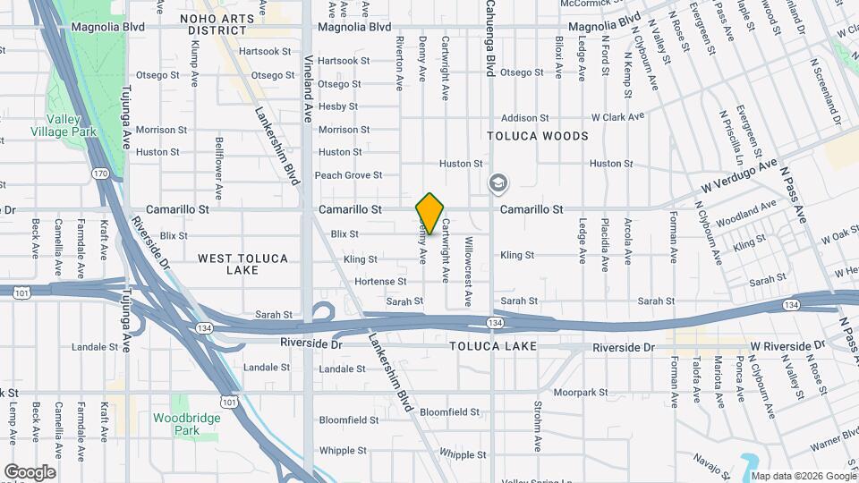 4724 Denny Ave Map and Location Details