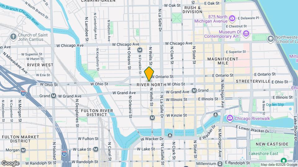 600 N Wells St, Unit 1212 Map and Location Details