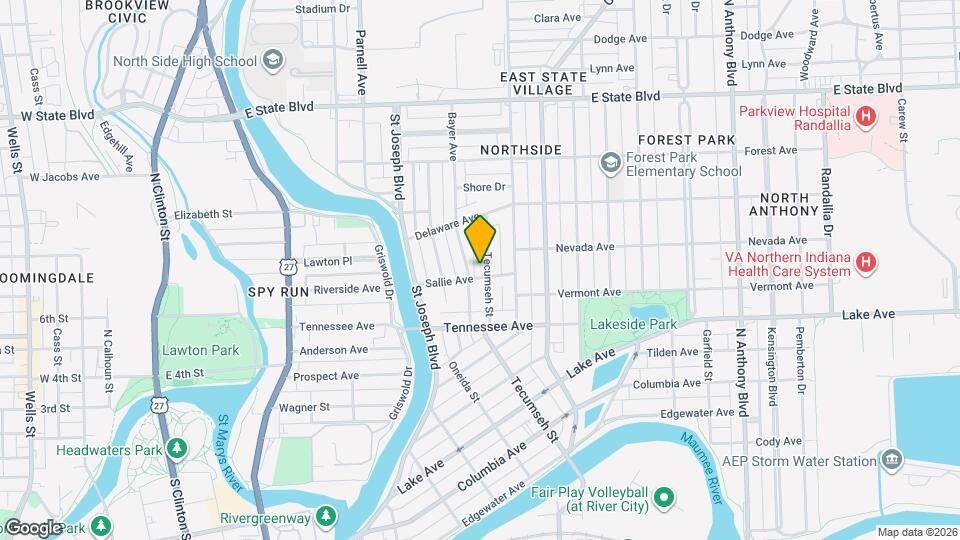 1707 Tecumseh St Mapa y Detalles de la Ubicación