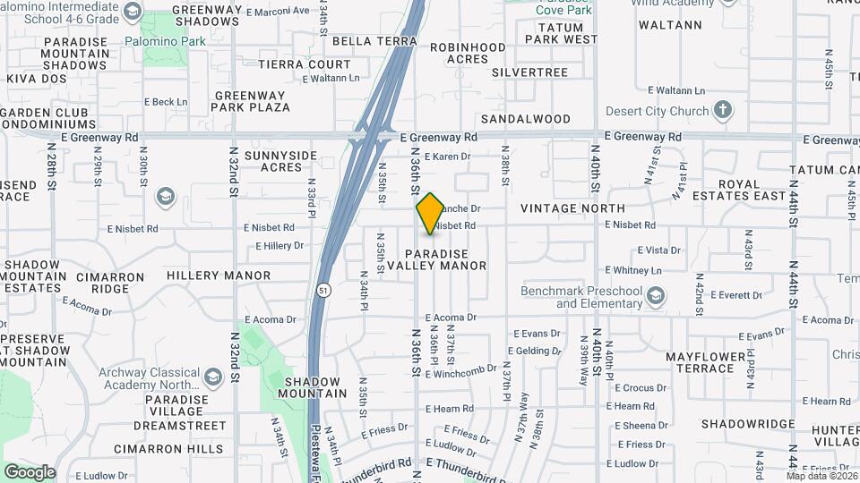 14832 N 36th Pl Map and Location Details