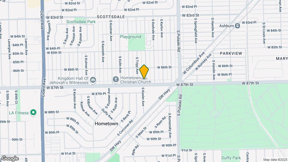 8648 S Keeler Ave Map and Location Details