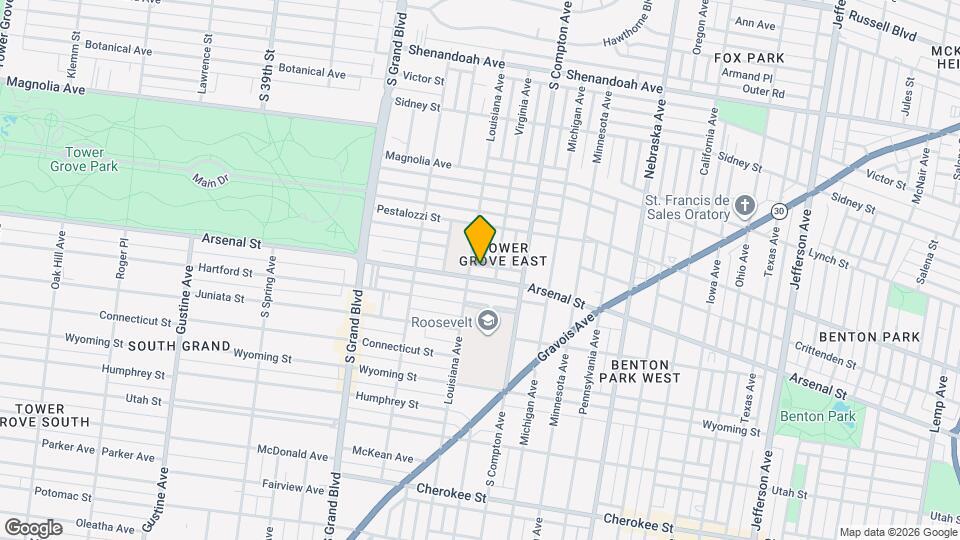 3317 Arsenal St, Unit 2nd floor Map and Location Details