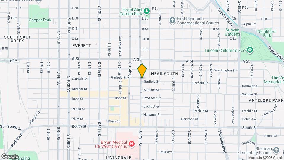 1700 Garfield St Map and Location Details