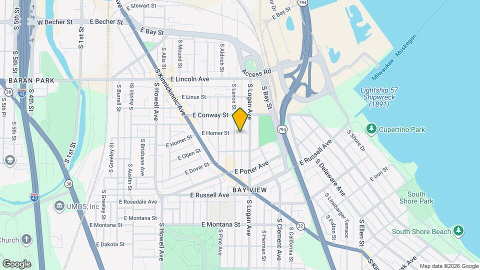 915 E Homer St Map and Location Details