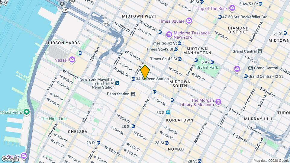 349 W 34th St., Unit 32B Map and Location Details