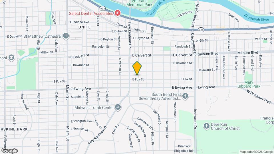 1527 E Fox St Map and Location Details