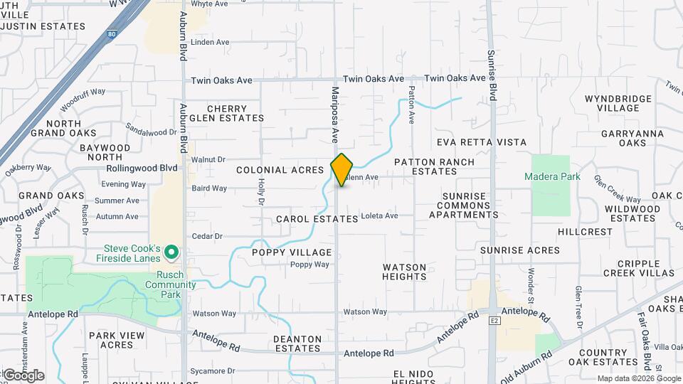 8108 Mariposa Ave Map and Location Details