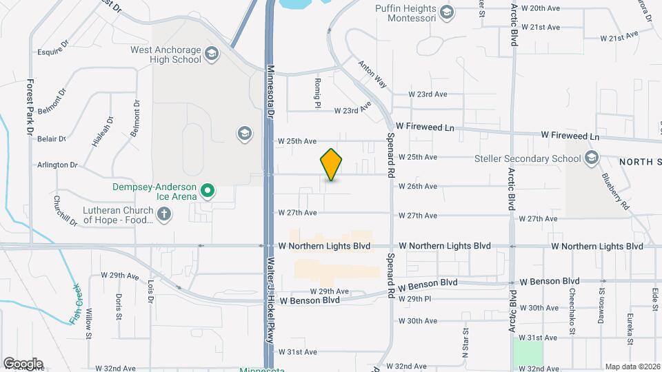 Chugach West Apartment Homes Map and Location Details