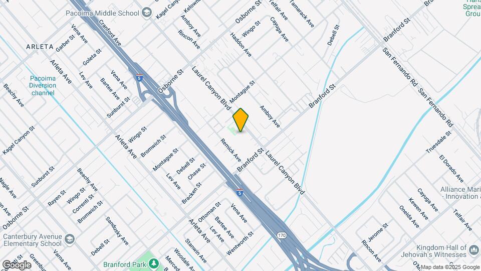 9537 Laurel Canyon Blvd Map and Location Details