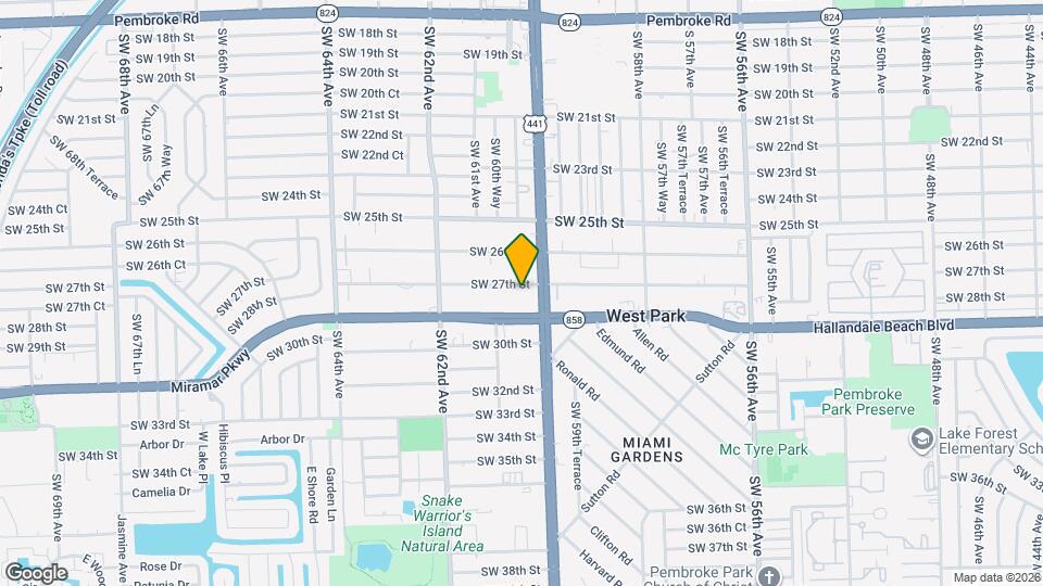 6026 SW 27th St Map and Location Details