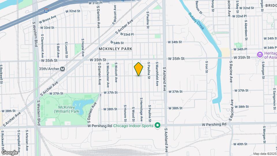 3608 S Hermitage Ave Map and Location Details