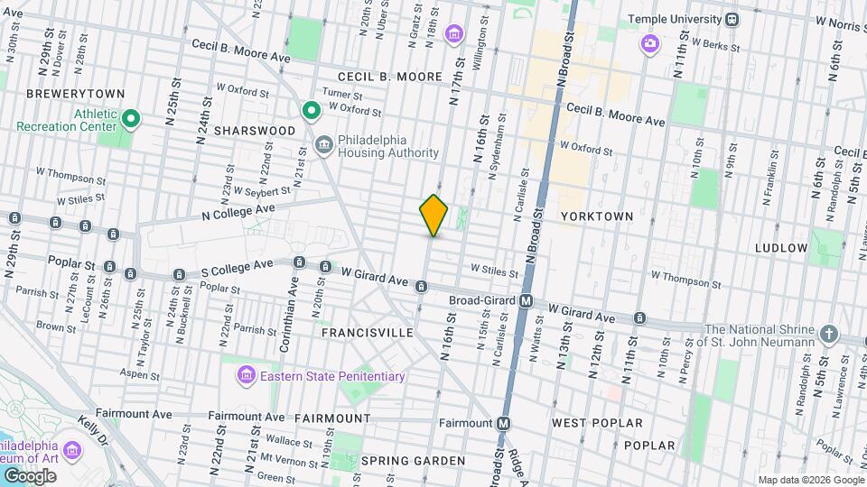 1249 N 17th St Map and Location Details