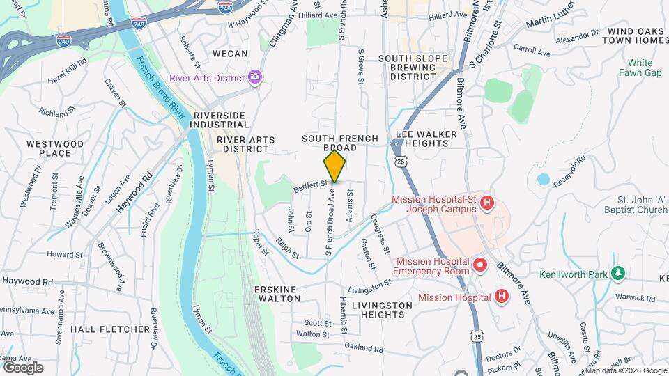 324 S French Broad Ave, Unit Back Apartment Map and Location Details