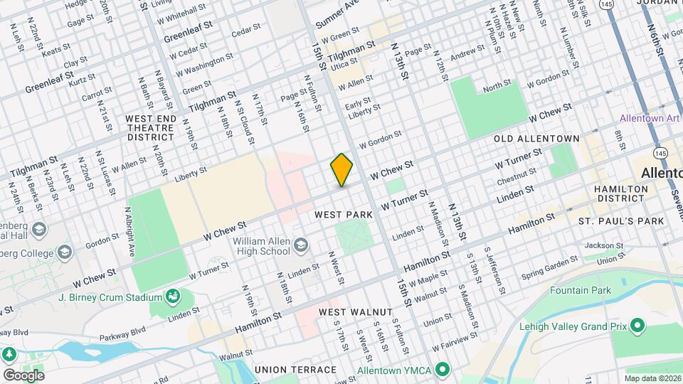 1538 W Chew St Mapa y Detalles de la Ubicación
