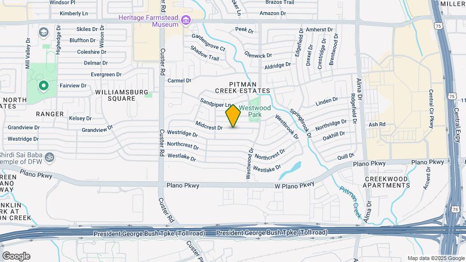 1724 Midcrest Dr Map and Location Details