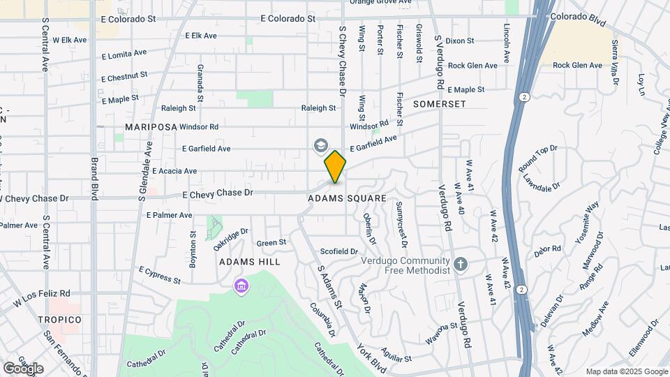 1142 E Chevy Chase Dr Mapa y Detalles de la Ubicación