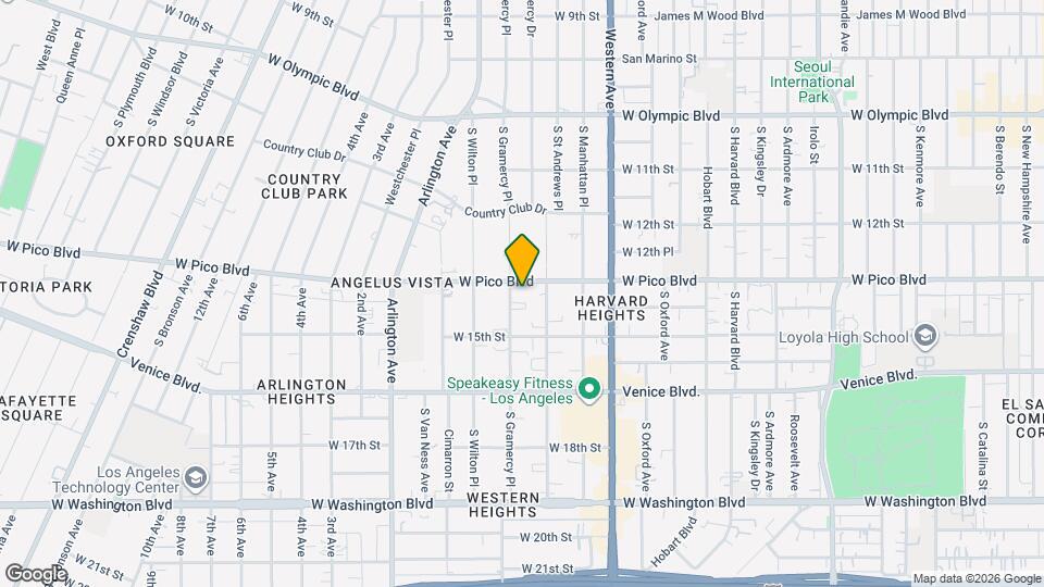 1310 S Gramercy Pl Mapa y Detalles de la Ubicación
