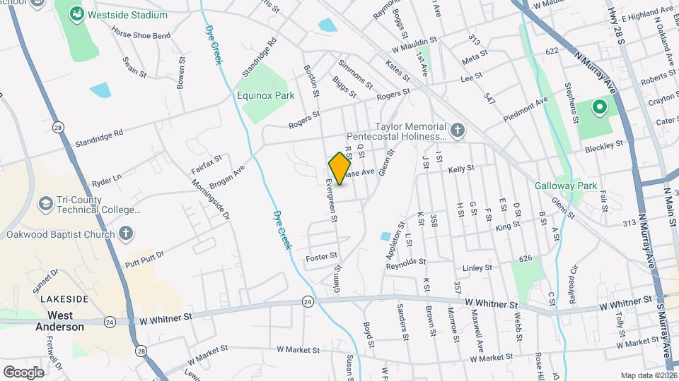 1204 Evergreen St Map and Location Details