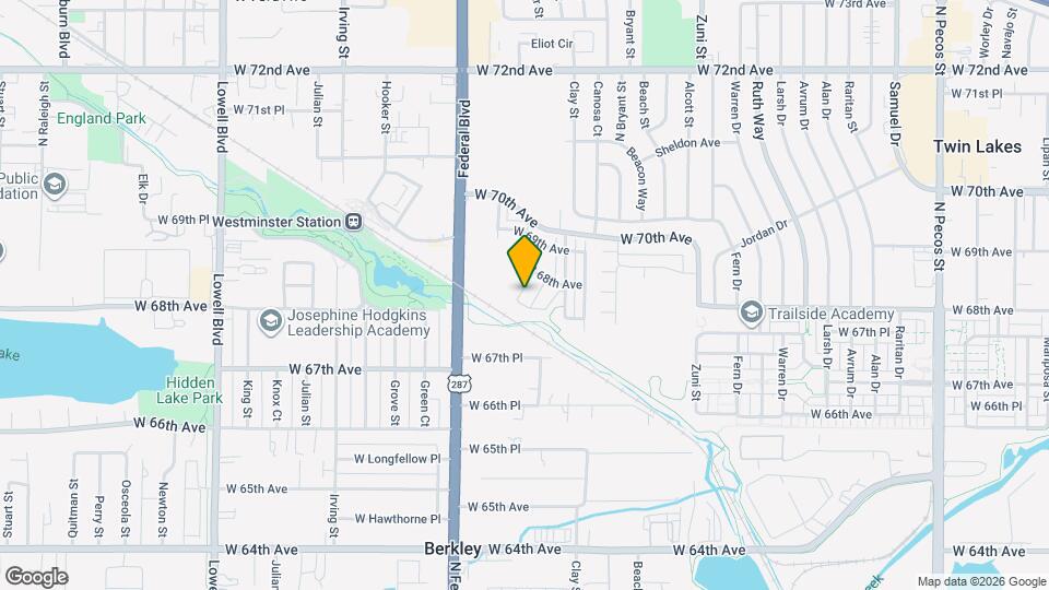 2748 W 68th Ave Map and Location Details