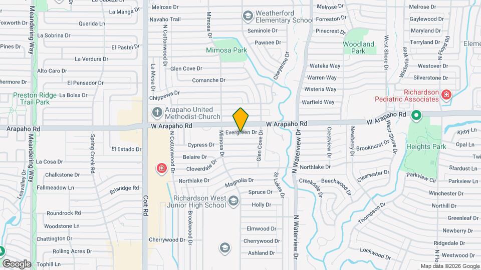 1229 Evergreen Dr Map and Location Details