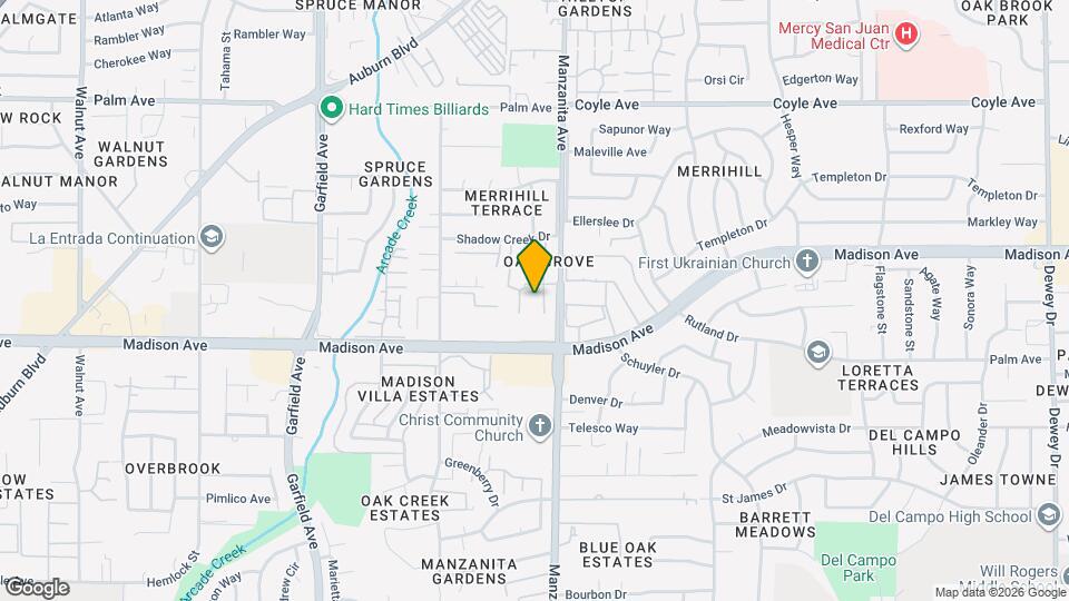 5237 Manzanita Ave Map and Location Details