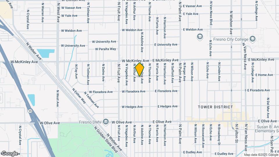 1481 N Adoline Ave Map and Location Details