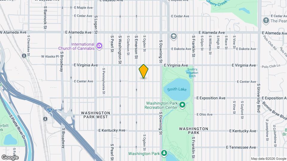 593 S Ogden St Map and Location Details