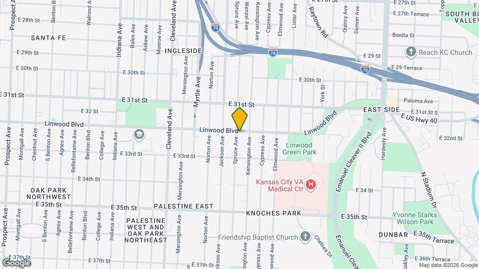 4309 E Linwood Blvd Map and Location Details