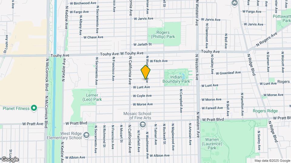 7020 N Washtenaw Ave Map and Location Details