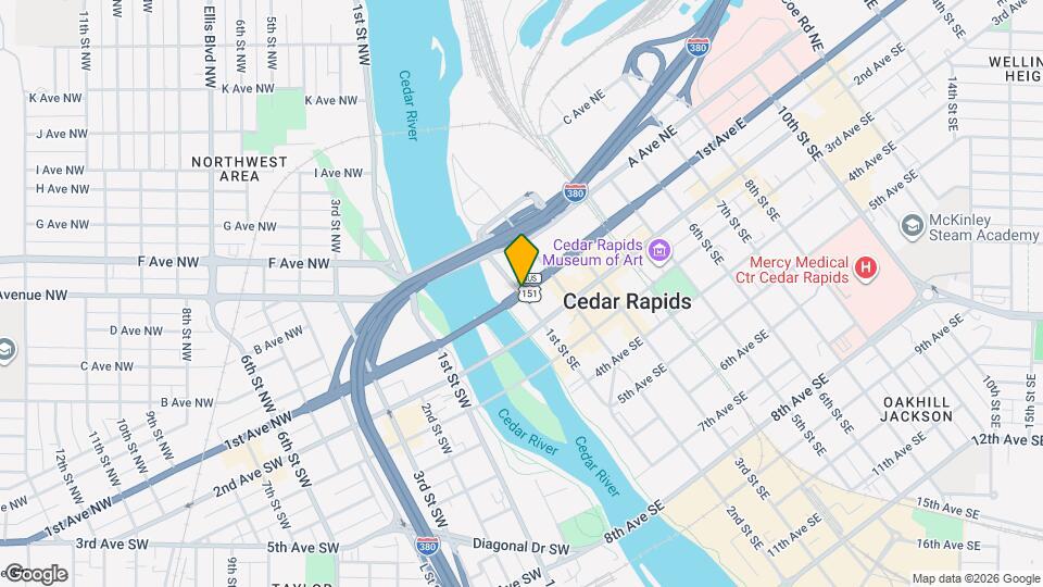 Cedar River Tower Apartments Map and Location Details